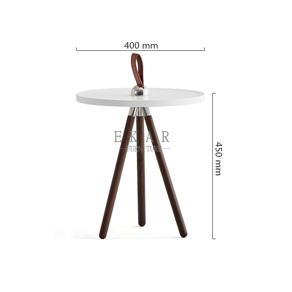 Modern Design Colorful Round Wooden Legs Side Table Set