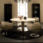 Luxury Italian Marble Countertop Dining Table Modern Home Black Titanium Decal