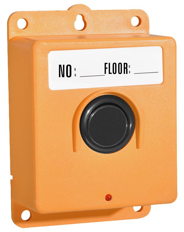 Construction Floor Staff press Emergency Call Button to get service from Material Hoist Operator