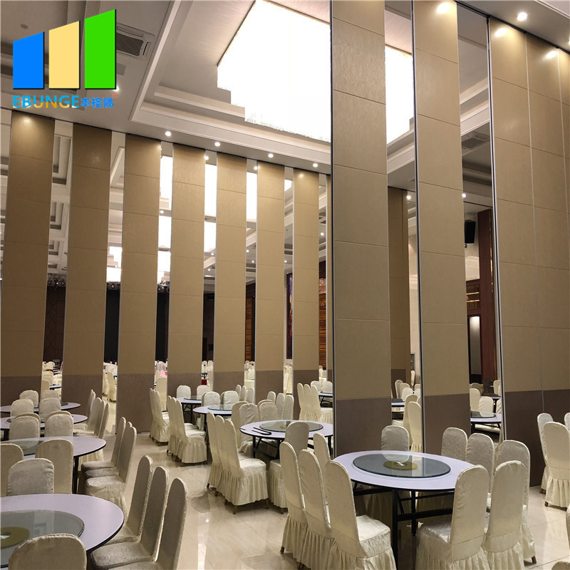 Church Absorbing Movable Sliding Folding Wall Sound Proof Partition Panel With Pass Door