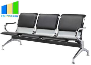 China Commercial Steel Bench 3-Seater Airport Leather Waiting Chairs wholesale