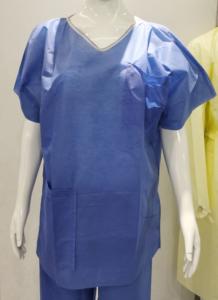 China SMS Hospital Disposable Scrub Suits With Short Sleeves Blue Color wholesale