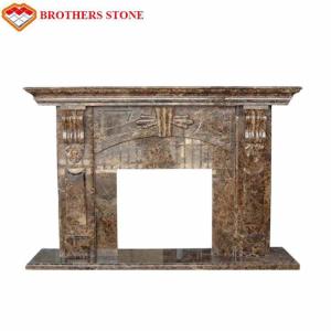 China Luxury Polished White Natural Stone Fireplaces , Limestone Fireplace Surround wholesale