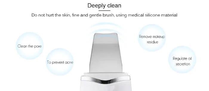 Beauty Salon Facial Skin Ultrasonic Scrubber Electronic Skin Spatula 95g Weight
