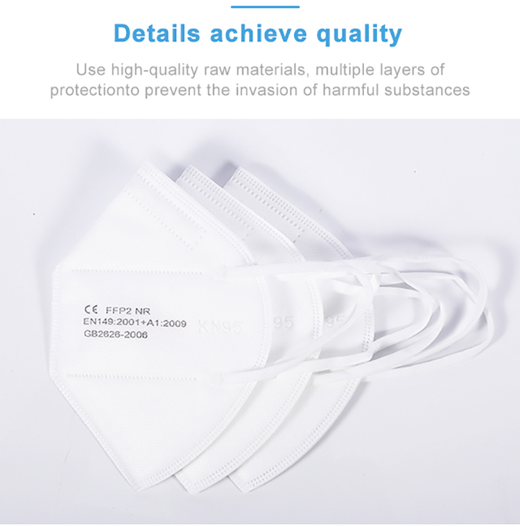 Flat Fold Anti Dust Face Mouth Cover KN95 Disposable Face Mask