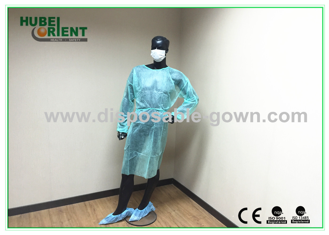 20g/m2 Knitted Wrist Nonwoven Disposable Protective Gown For Hospital