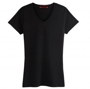 China Black Slim Fit Women'S Bamboo T Shirt V Neck Fitted XXS-XXXL Size Optional wholesale