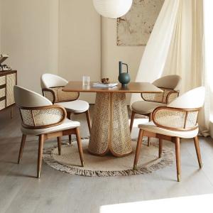 China 80x80 Solid Wood Pedestal Dining Room Table Round Sets wholesale