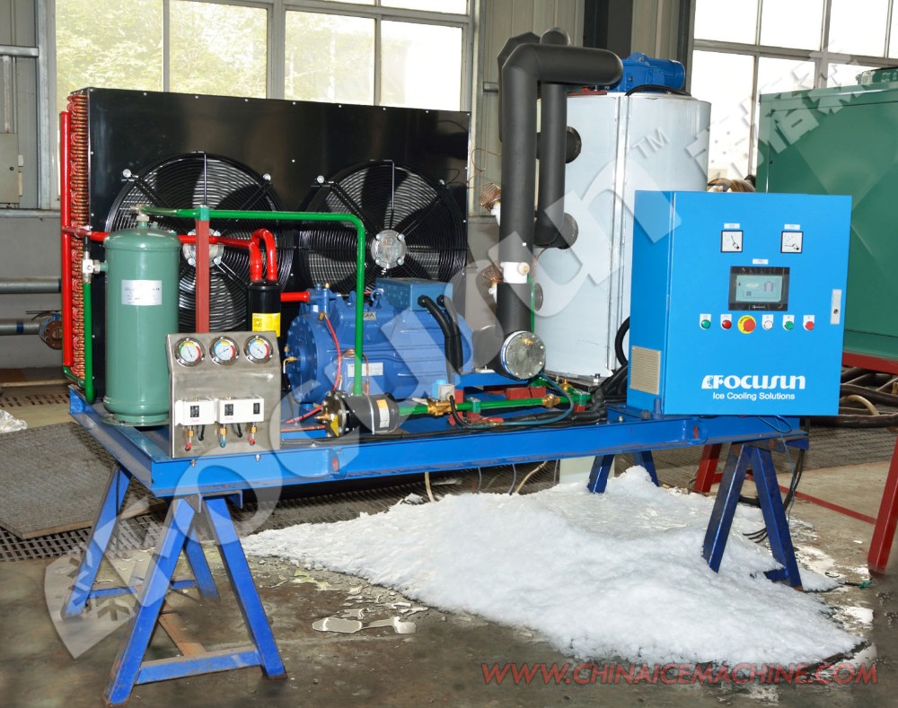 Best 1tons/24hours Flake Ice Maker with Danfoss Compressor and Denmark Expansion Valve