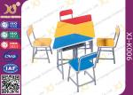 Multi Functional Combination Student Desk And Chair Set With Steel Drawer /