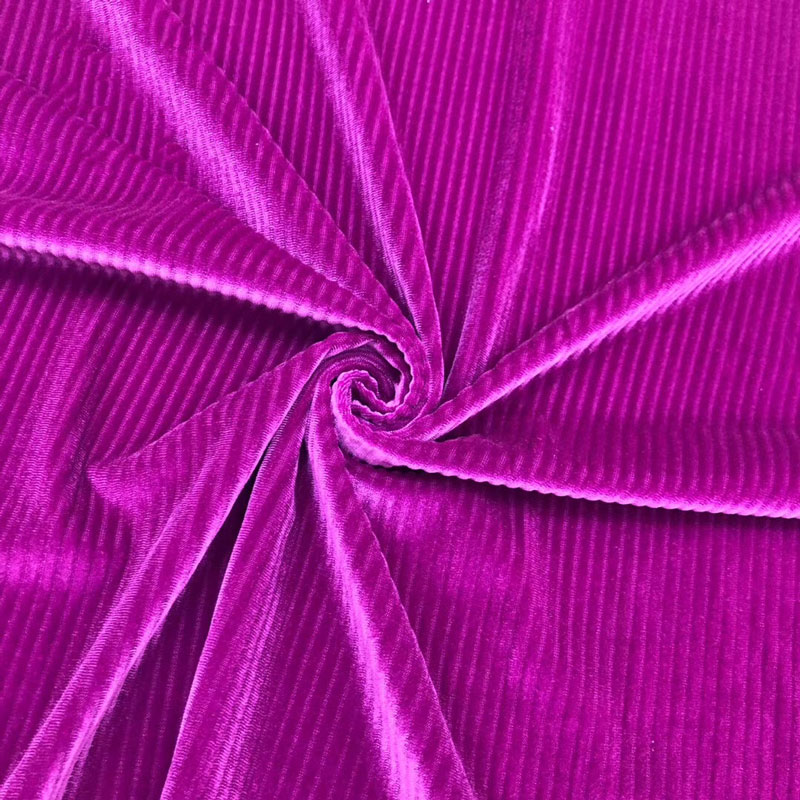 Korea Pleated Corduroy Spandex Velvet Velour Fabric Knitted 230-300gsm