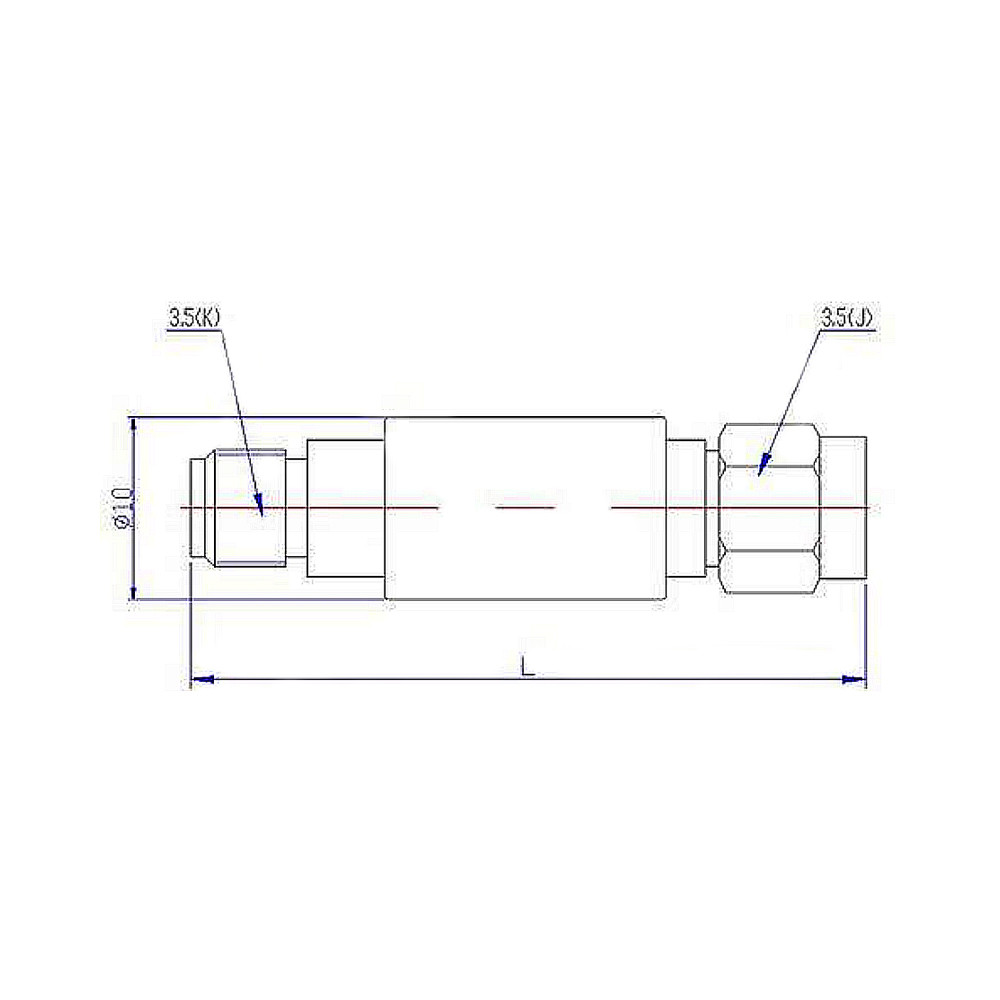 2 W Coaxial Fixed Attenuators DC-26.5 GHz Connector 3.5 mm