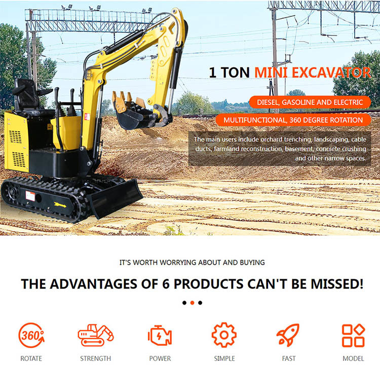 ZHONGMEI Farm Use Small Digger Earth Moving Machinery Mini Crawler Excavator
