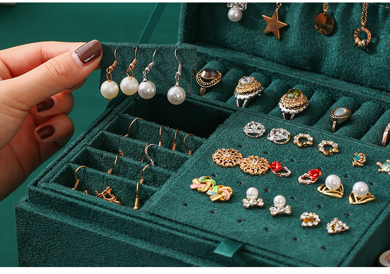 Travel Leather Jewelry Storage Organizer Box For Luxury Pendant Rings And Earrings