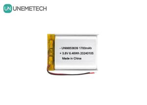 China 853639 4.35V 1700mAh Polymer Li Ion Battery High Voltage For Body-Worn Camera wholesale