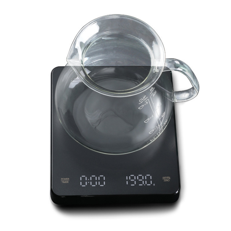 LED Display Kitchen Scale with Touch Screen Timer Function and Customized OEM Product weight 298g Digital Coffee Scale