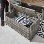 Outdoor Garden Set with Storage Bench AJUNION 9 Seater Rattan Sectional Corner