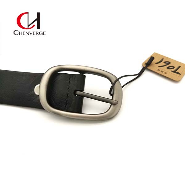 Multiscene Cowhide Genuine Leather Black Belt , Practical Men's Center Bar Belt