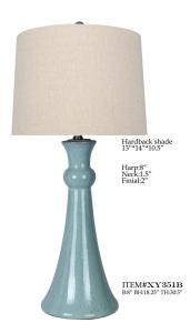 China TC Porcelain Simple Modern Table Lamp 14*30.25&quot; Blue White wholesale