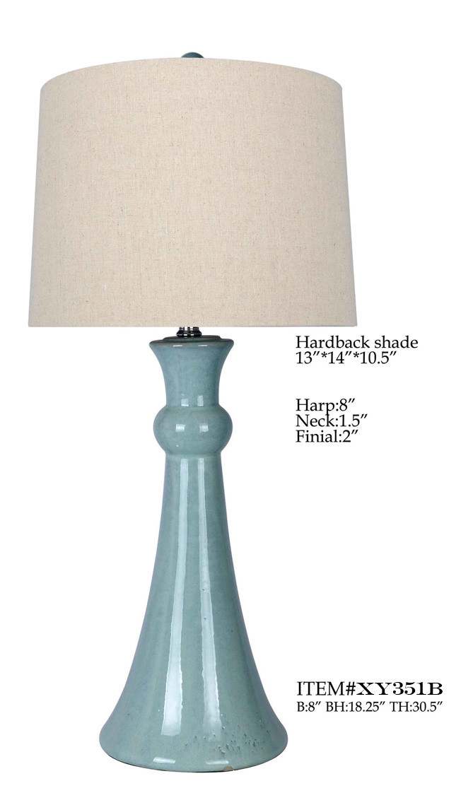 TC Porcelain Simple Modern Table Lamp 14*30.25" Blue White