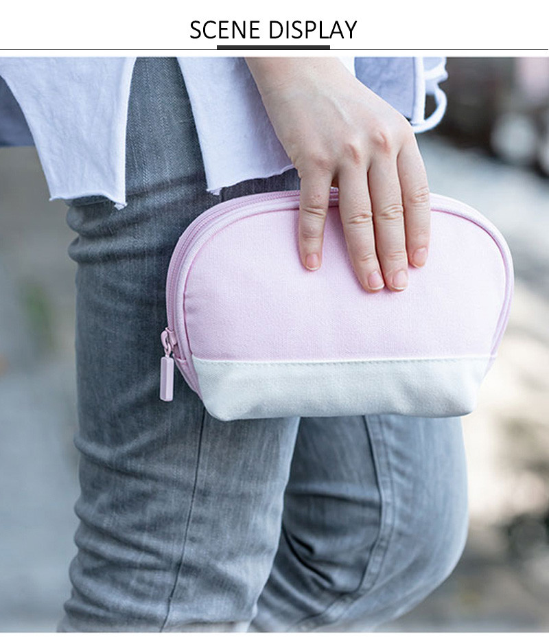 Portable Small Shell Shape Canvas Zipper Cosmetic Bags