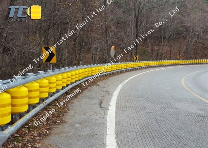 Safety Rotating Guardrail Rolling Barrier Guardrail System Anti Corrosion