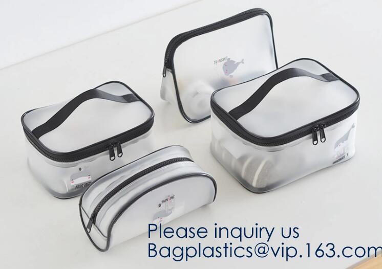 Small Clear PVC Waterproof Bag with Zipper Closure, Mini Portable Transparent Plastic Organizer Pouch for Cosmetic, Make