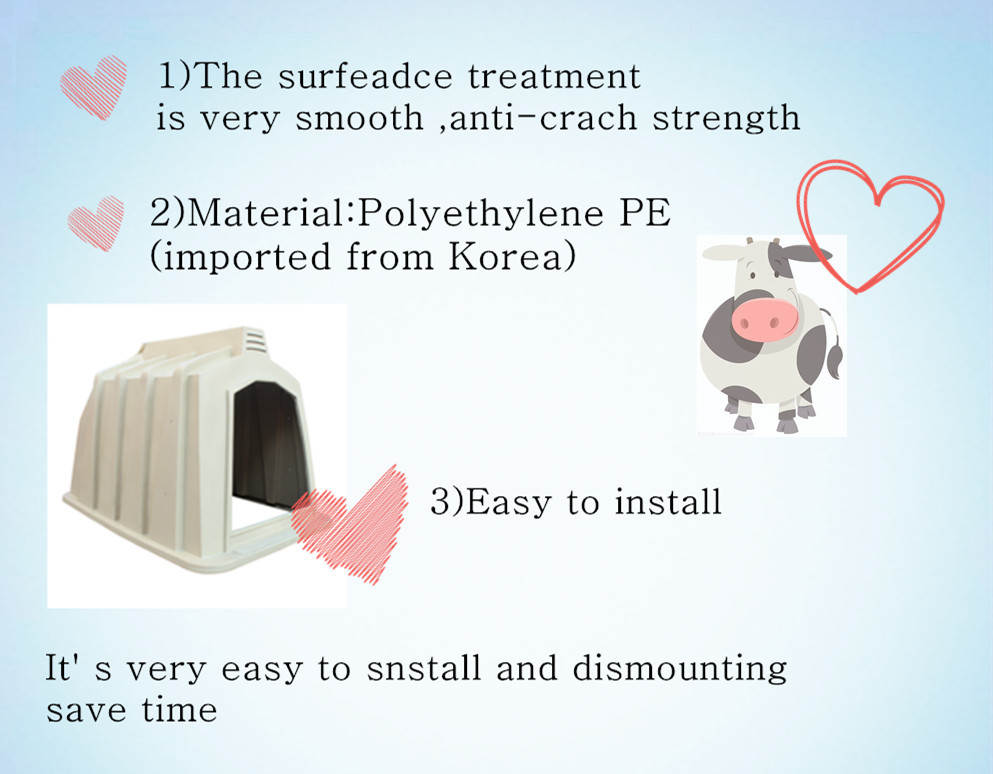 Body Dairy Calf Hutch Group Calf Hutch Polyethylene PE Material 5mm Thickness