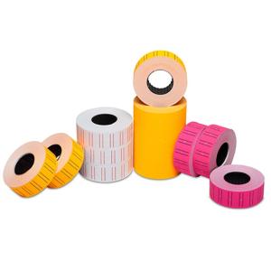 China Supermarket Price Tag Sticker Roll Orange 21mm Blank Sticker Paper Roll wholesale