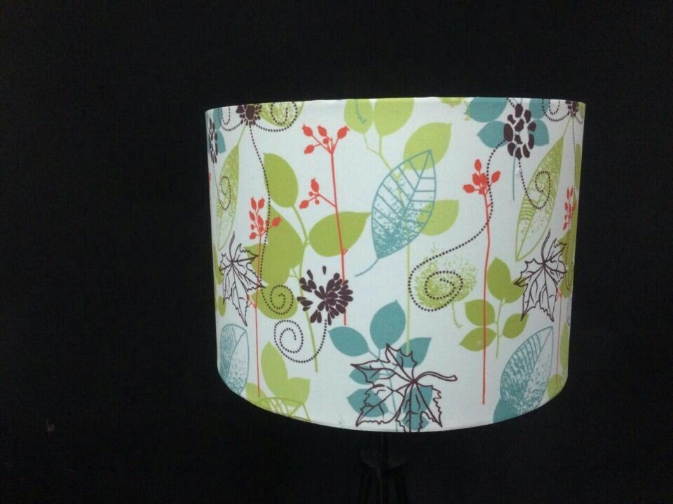 Black Floral H200mm Velvet Lamp Shade 2.1kg Pendent Drum Shade