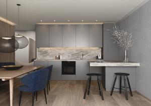 China Modern Design Kitchen Cabinet Acrylic Surface Treatment Environmental Friendly wholesale