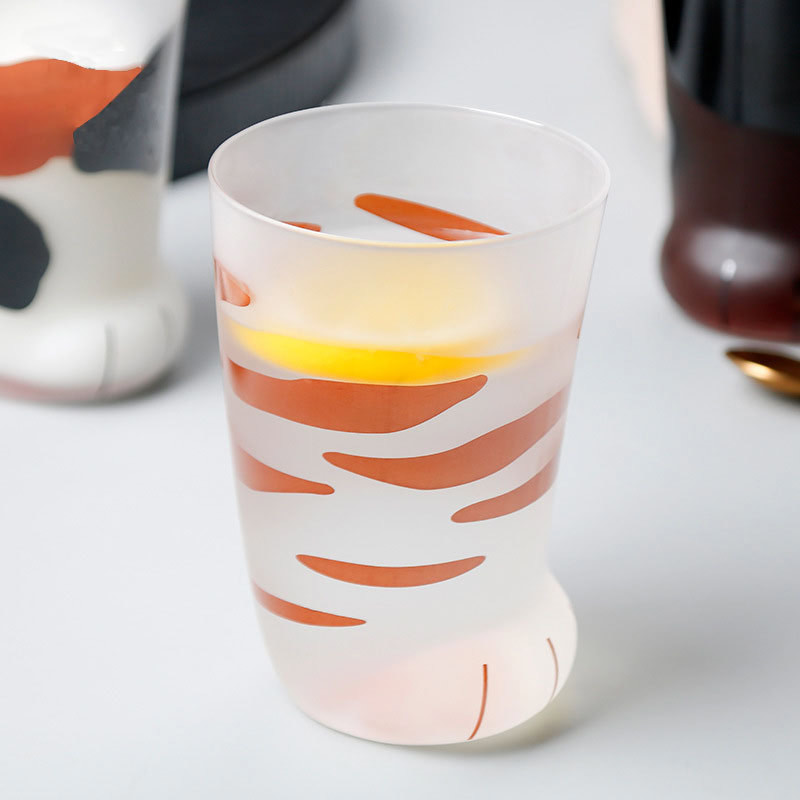 Cat Paw Print Coffee Drinking 260ml Personalized Glass Cup