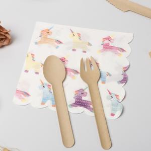 China Dining Room Biodegradable Disposable Cutlery Festive Party Unicorn Paper Napkin wholesale