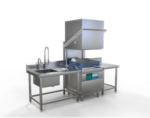 China Silver Industrial Dishwasher Conveyor 380V Commercial Hood Type Dishwasher wholesale