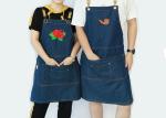 Embroidery Logo 65 X 85cm Blue Denim Apron For Garden Cleaning
