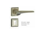 Square Base Entry Door Lever Lock Set Brush Nickle Lever Die Casting Long