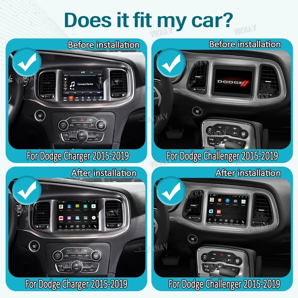 For 2015-2019 Dodge Charger Challenger 8.4 Inch Car radio 128G Navigation GPS Multimedia Player Wireless Carplay 4G