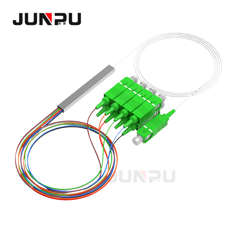 FTTH 1x2 1x4 1x8 1x16 PLC Fiber Optic Splitter With Mini Steel Tube 1M 3M 5M