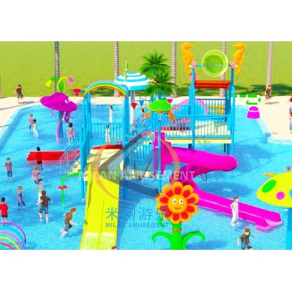 Outdoor Playground Water Splash Pad Equipment For Public Use