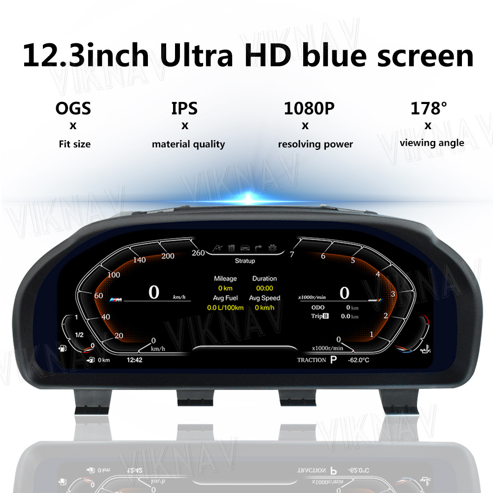 Viknav For BMW X3 X4 X5 X6 (2010-2019) 12.3 inch Car Digital Dashboard Panel Virtual Instrument Cluster LCD Speedometer