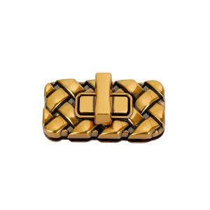China Rectangular Woven Tote Bag Metal Twist Lock Gold Handbag Purse Lock wholesale