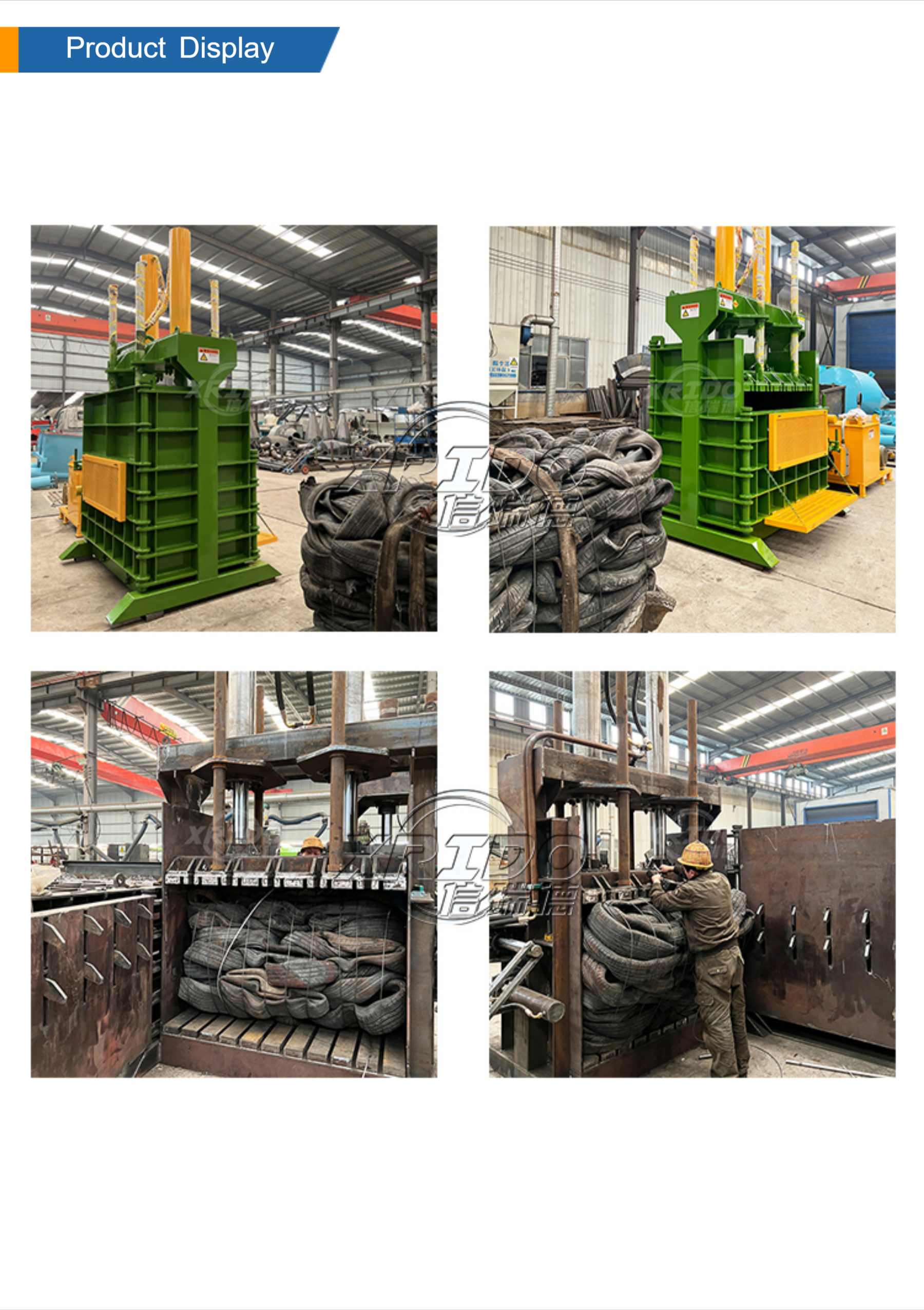 100BPH-180BPH Cardboard Recycling Baler Waste Tire Paper Baling Machine