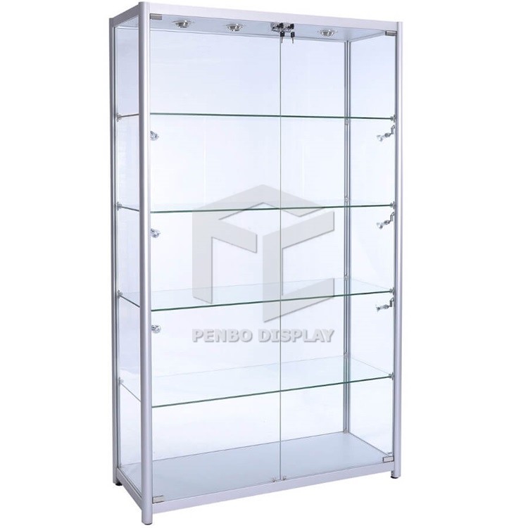 2000mm High Aluminum Display Showcase 8mm Tempered Glass Store Display Showcase