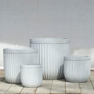 China Fiber Clay Pots, Outdoor Pots, Garden Pots FR21// Cream, Dark Grey, Light Grey, wholesale