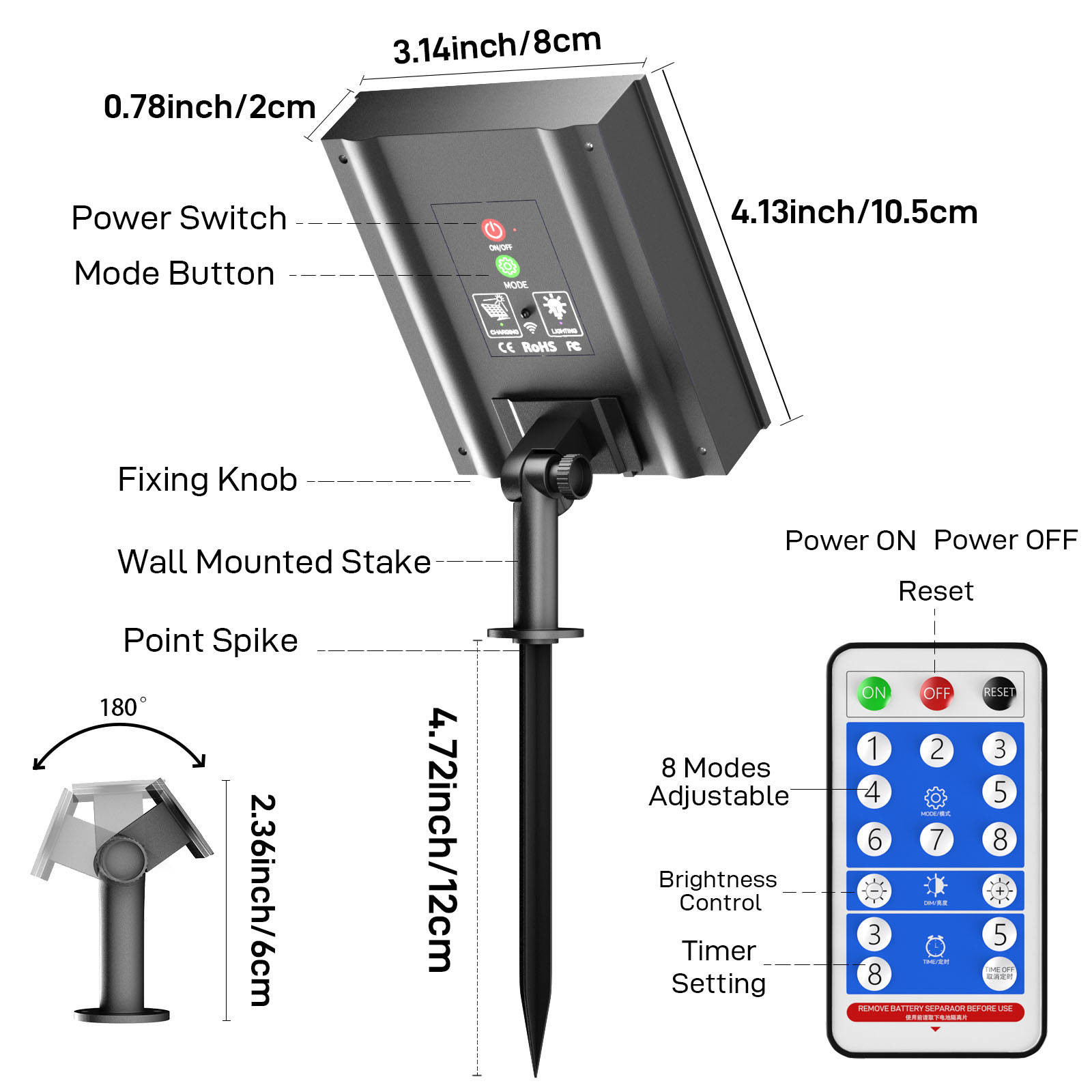 0603 Lamp Solar String Lights 800mah 72ft With Remote Control
