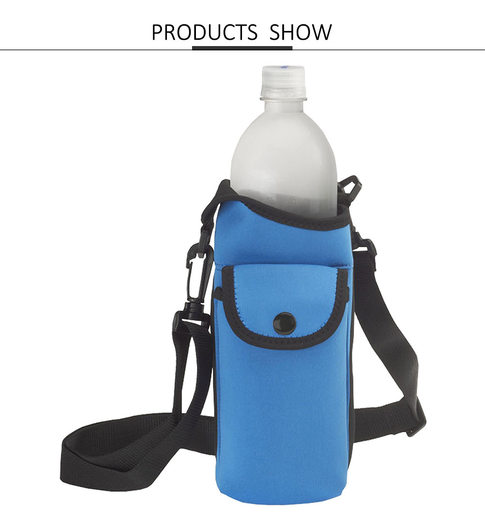 Reusable Adjustable Shoulder Strap Neoprene Water Bottle Carrier