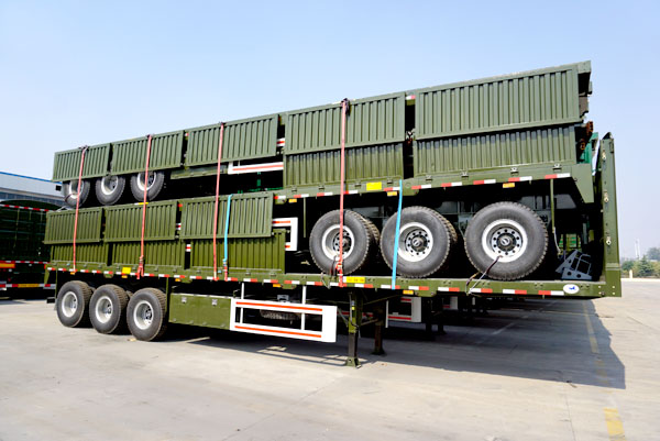 Leaf Spring Suspension 40ft Side Wall Cargo Semi Trailers for Bulk Cargo Transport