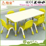 Early Childhood Centre Kids Furniture 6 Seats Wooden Table and Chairs Supplier