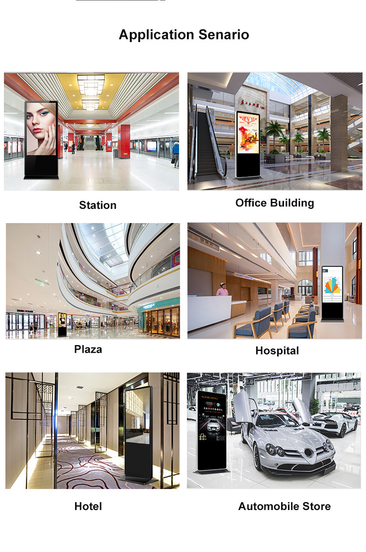 32 Inches Multilingual Floor Standing LCD Advertising Player For Shopping Mall