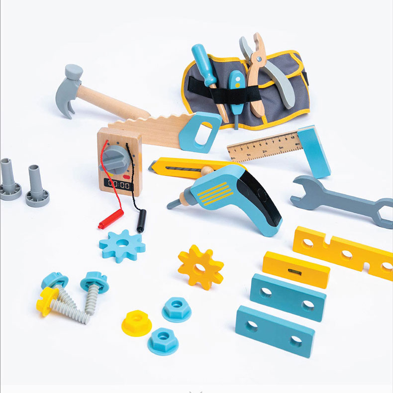Wooden Toy Children Role Playing Engineer Set for Unisex Repairer Simulation Home Set